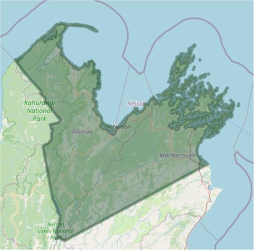 Map of Nelson–Marlborough area