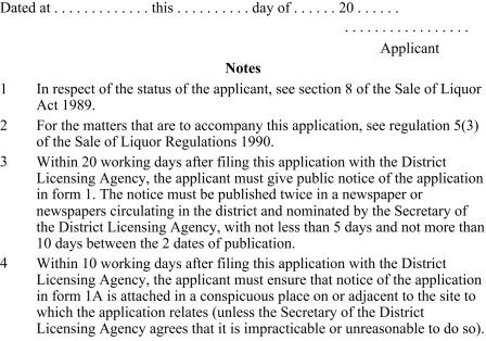 Application for on-licence (for premises) page 4