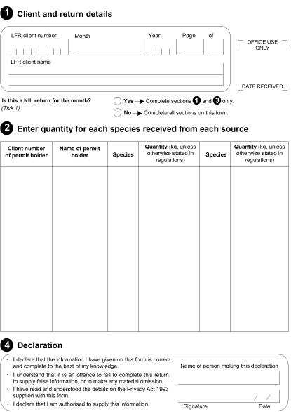 Licensed fish receiver return